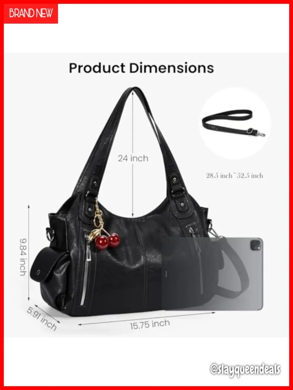 Slouchy Hobo Bag Faux Leather Shoulder Purse Crossbody Tote Y2k